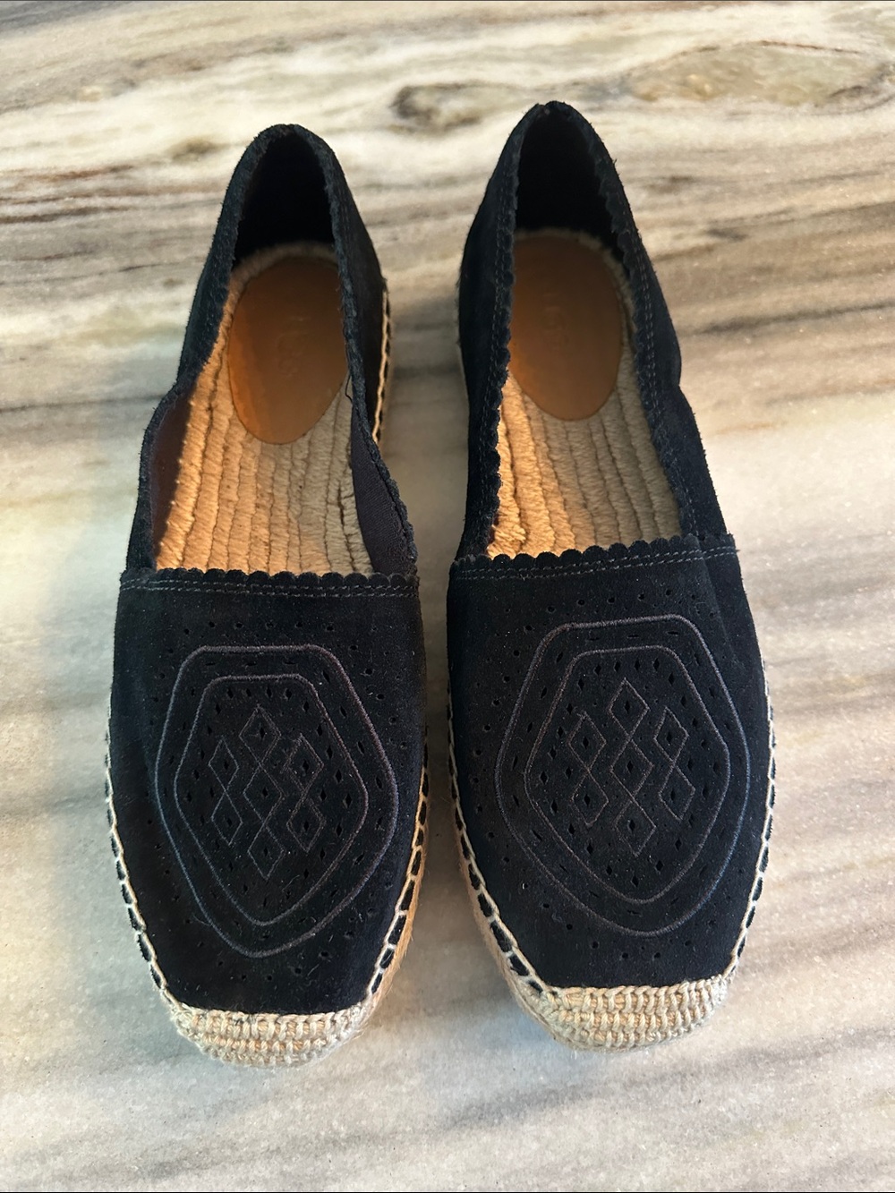 UGG HEIDI PERFORATED SUEDE ESPADRILLES